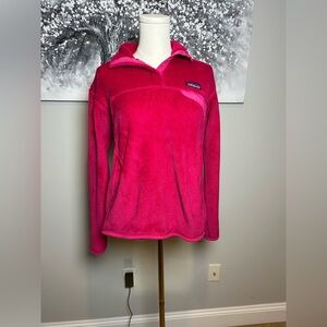 Patagonia fleece pullover women’s size medium Vibrant Pink  snap T